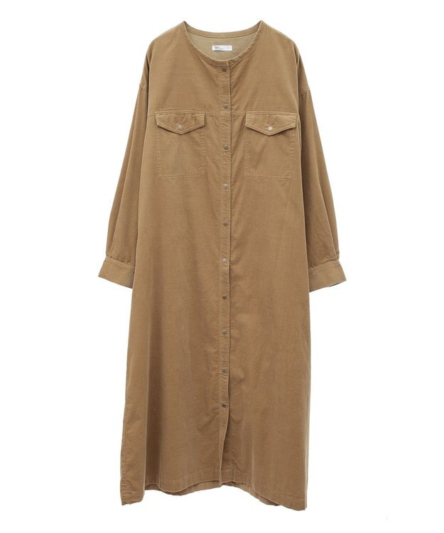 CRAFT STANDARD BOUTIQUE コーデュロイシャツワンピース Camel