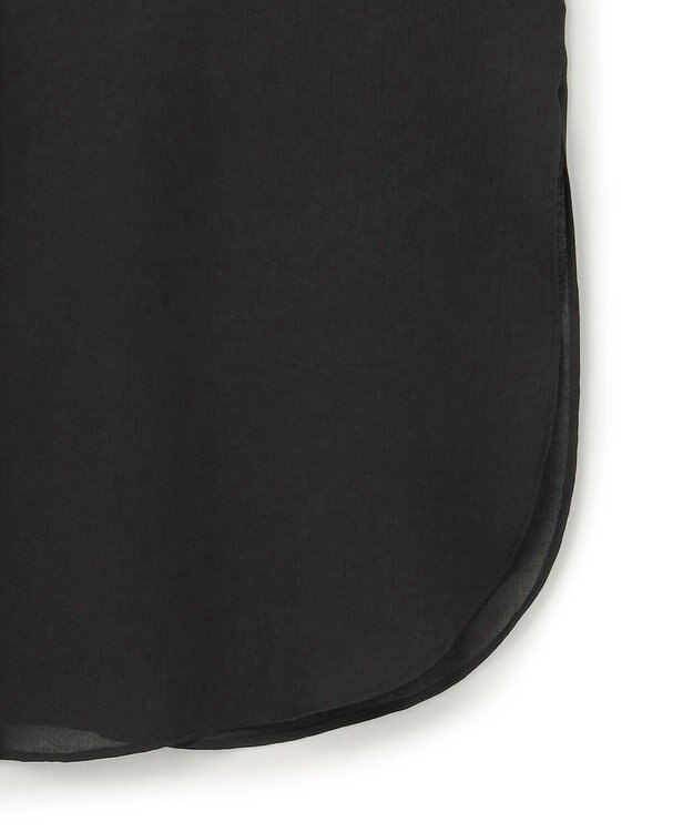 ICB 【洗える】シアーツイルワッシャー ロングシャツ ブラック系