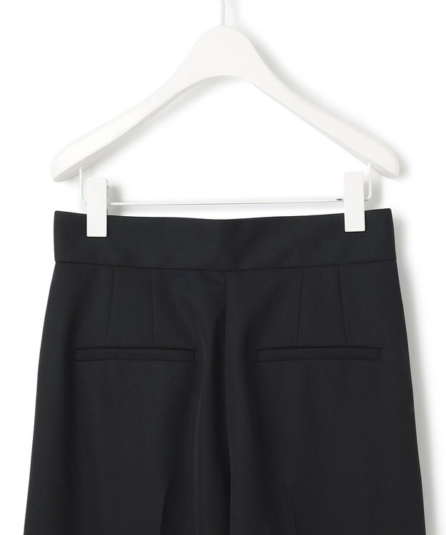 ICB 【洗える】シルフィルダブルクロス ワイドパンツ ブラック系