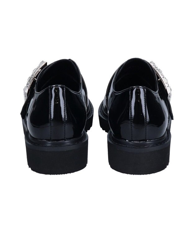 Bridget Birkin 【Bridget Birkin】スクエアサイドビジューローファー ブラックエナメル