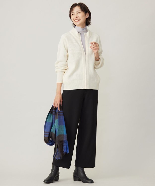 J.PRESS LADIES 【WEB限定カラーあり】T/Rアルガンシルク ワイド パンツ 【WEB限定】ブラック系