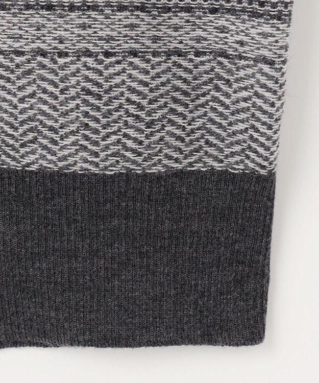 JOSEPH ABBOUD 【ストレッチ/スウェードタッチ/JAPANファブリック】ジャガード柄 プルオーバー ニット ライトグレー系3