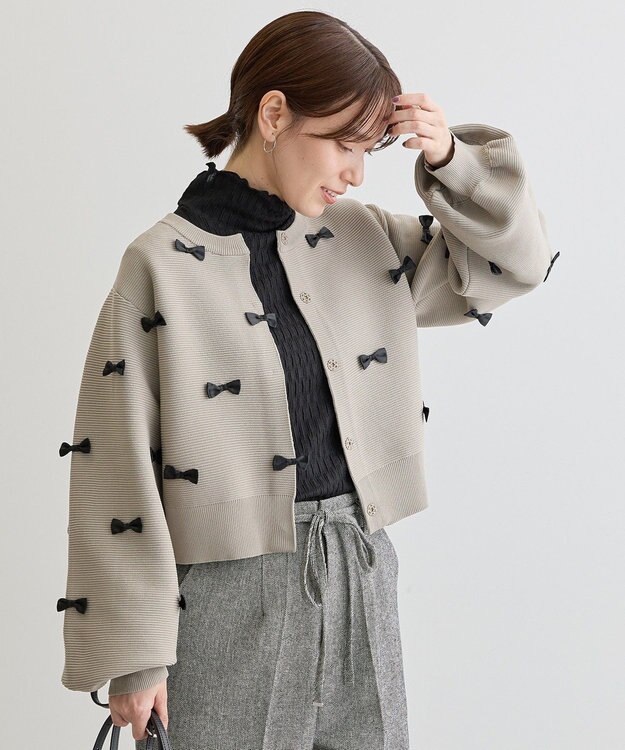 Green Parks ・ｓｗｉｎｇ　ｂｙ　メニーリボンニットカーディガン