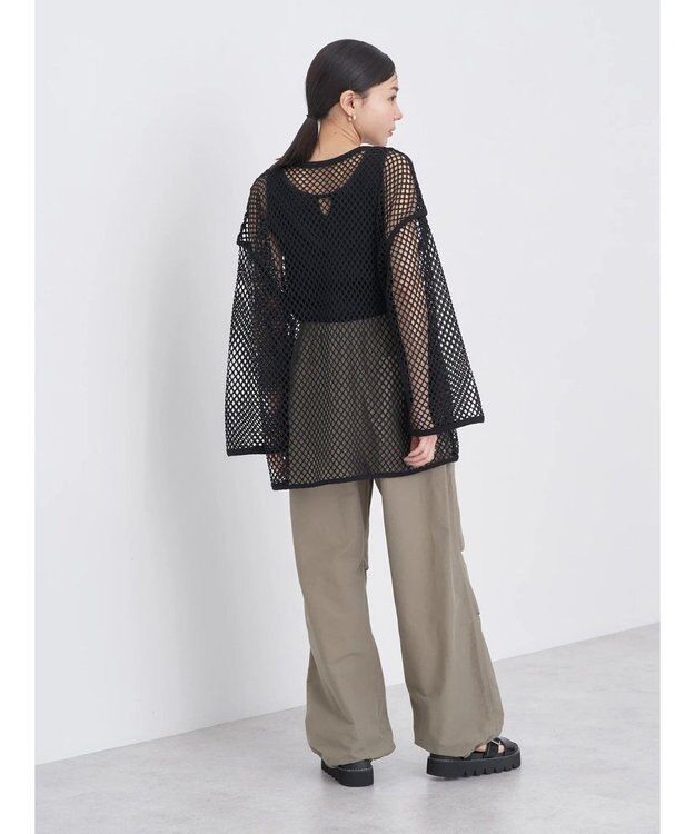 earth music&ecology メッシュチュニック Black