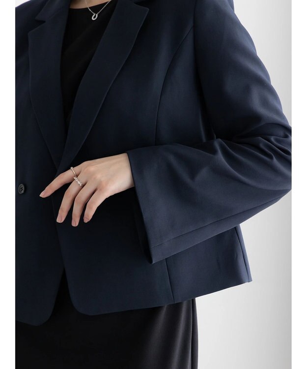 Te chichi フレア袖クロップトテーラードジャケット【AOYAMA FASHION ASSOCIATION × Te chichi】 ネイビー