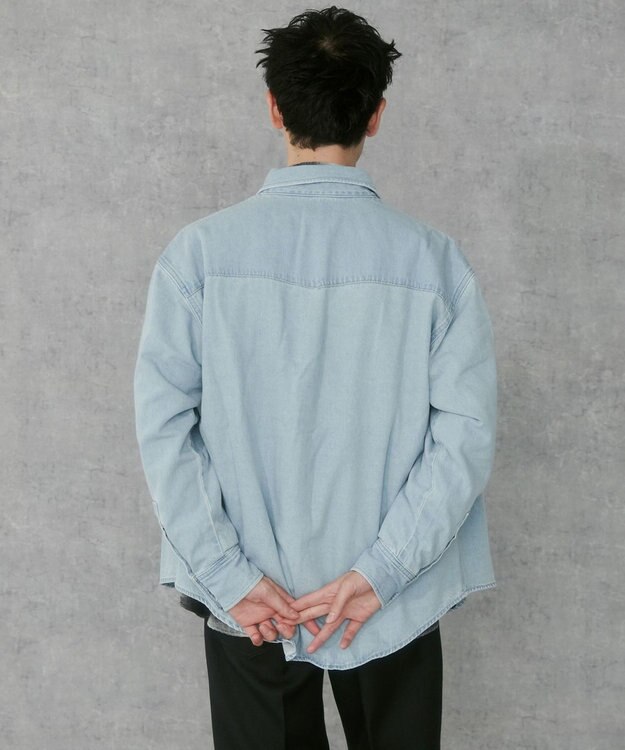 WEGO デニムウエスタンシャツ（LS） デニム淡加工色