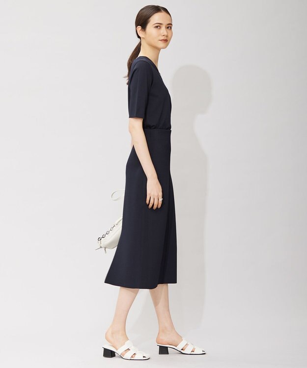 ICB L 【WEB限定カラーあり】 シンセティックハイゲージ 半袖ニット ネイビー系