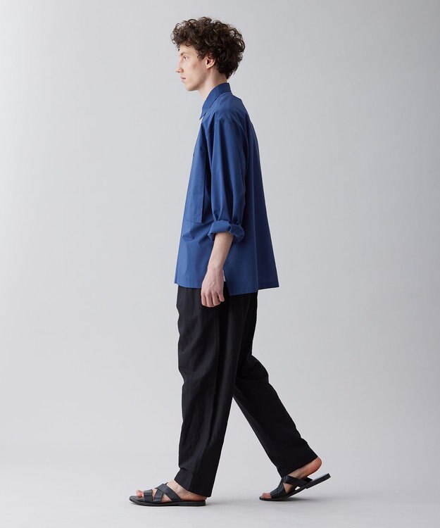 UNFILO MENS ライトリネン ワイドパンツ [23年春夏商品] ブラック