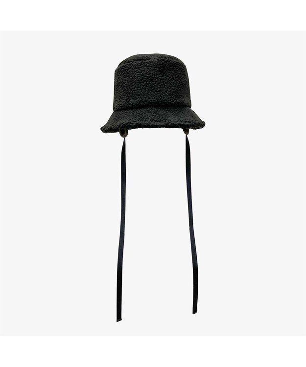 林八百吉商店 un chapeau 耳付きボアバケット ブラック