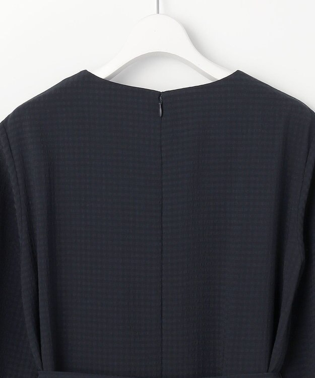 J.PRESS LADIES S シアーブロックチェック ワンピース ネイビー系