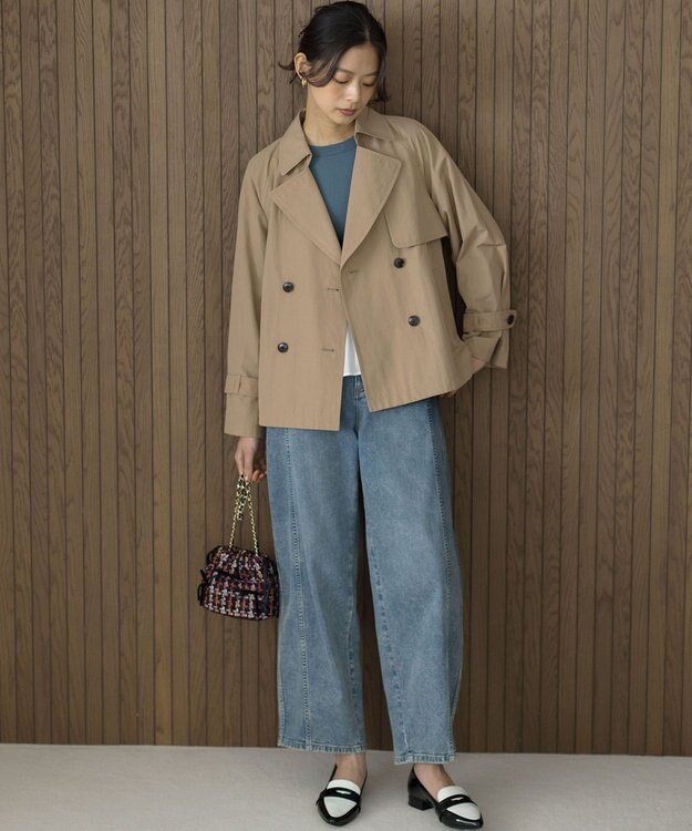 組曲 ストレッチクリアドッキング ニットプルオーバー チャコールブルー系