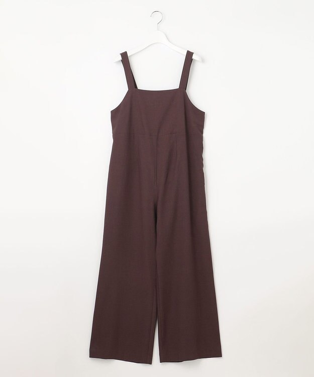 Feroux 【洗える】バックリボン オールインワン ダークブラウン系