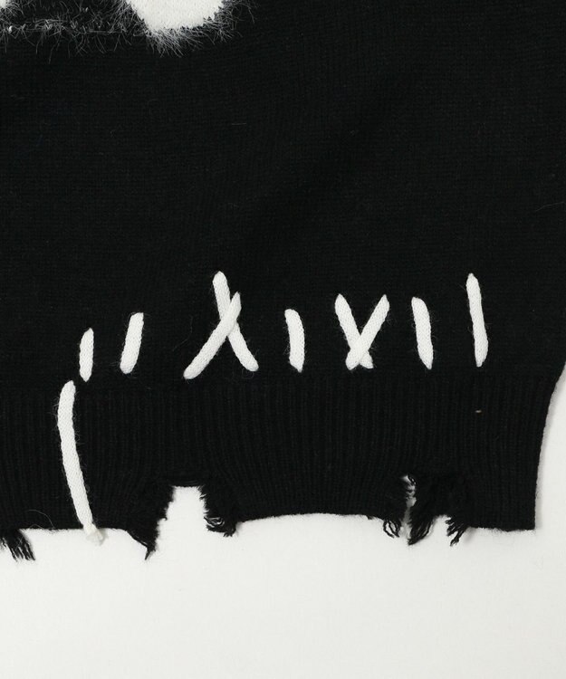 WEGO バタフライダメージニット ブラック