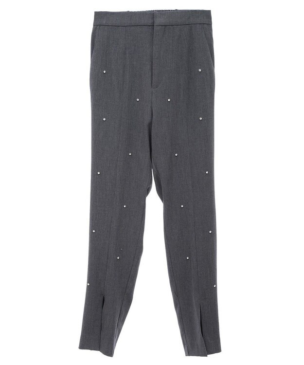 Green Parks ビジューテーパードパンツ Gray