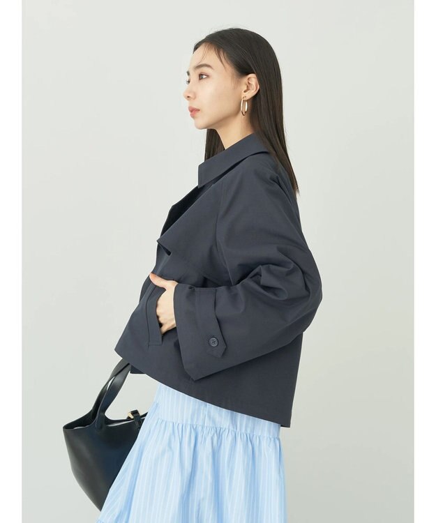 earth music&ecology ショートトレンチコート Navy