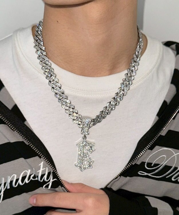 WEGO Mモチーフラインストーンネックレス 柄2