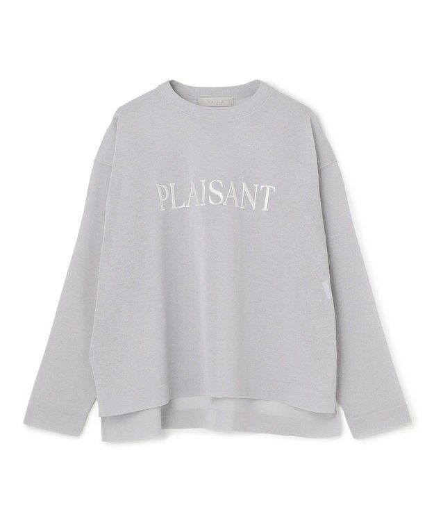 UNFILO シアーフォルムニット クルーネック グレーロゴ