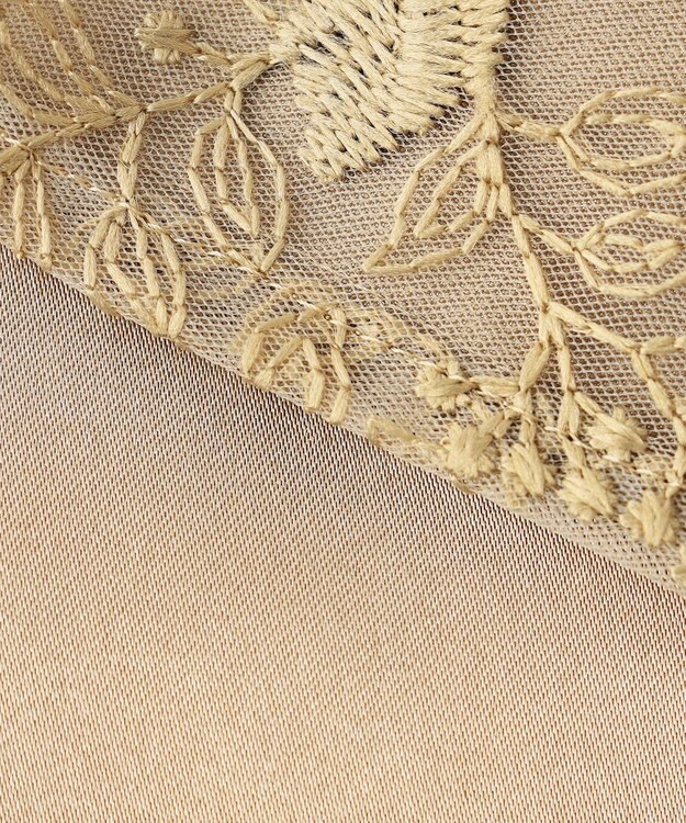 自由区 【洗える】フローティングエンブロイダリー スカート ベージュ