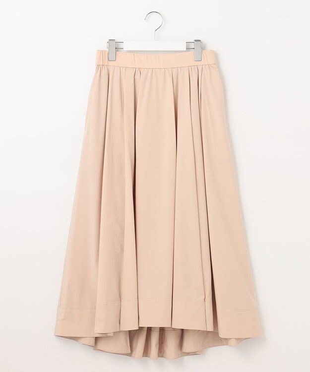 自由区 【XSサイズ～/洗える】ストレッチタイプライター タックギャザースカート ピンク系