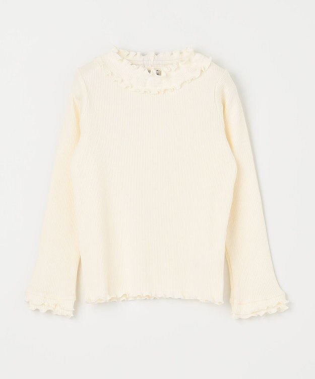 ANY KIDS テレコハイネック長袖Tシャツ エクリュ