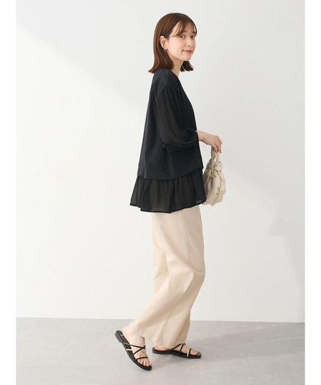 Green Parks 消しプリーツドッキングカットチュニック Black