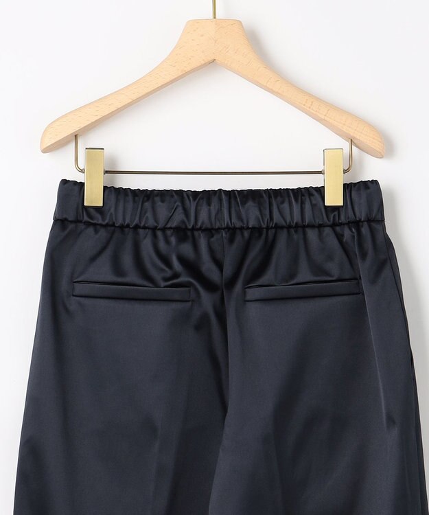 組曲 L バックウォームサテン ドロストワイドパンツ ネイビー系