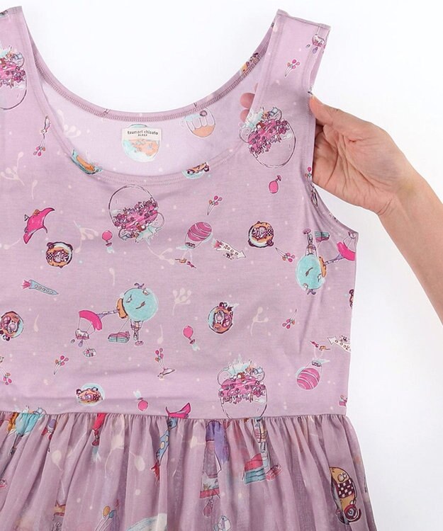 tsumori chisato SLEEP ツモリチサト ワンピース ルームウエア ノースリーブ 綿混(本体) パッド付 レディース UNT142 /ワコール ピンク