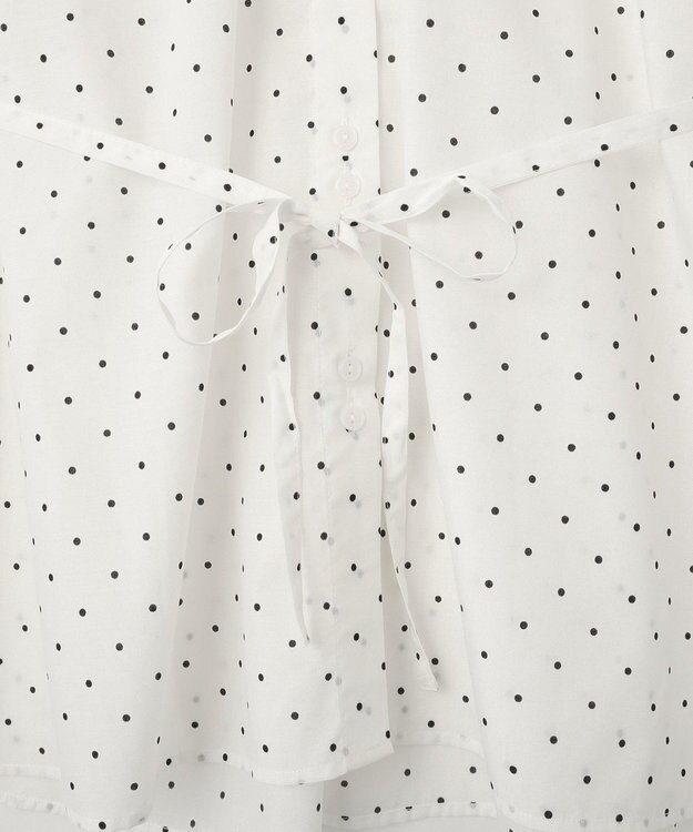 earth music&ecology 【イージーケア】TRキュプラダブルボタンフリルシャツ Dot