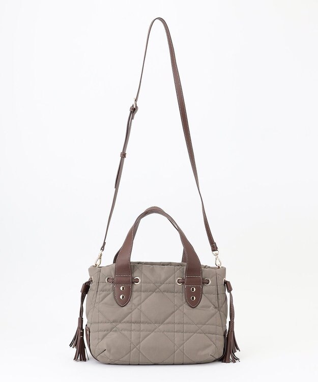 LA BAGAGERIE グリッドキルティングトート グレージュ