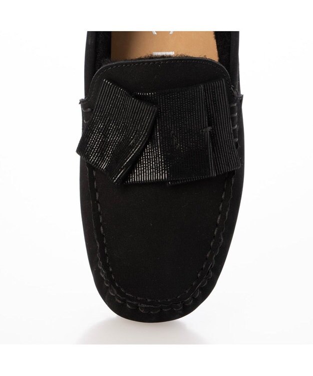 MODE ET JACOMO <D'ICI>ドレープモチーフモカシンシューズ ブラックヌバック