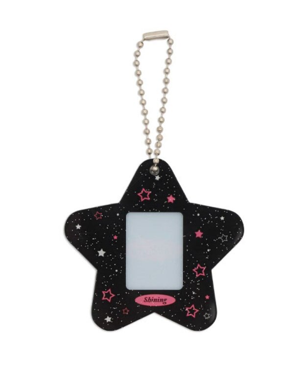 WEGO 【痛バ＆推し活グッズ】カラフルスターIDフォトケースキーホルダー ブラック