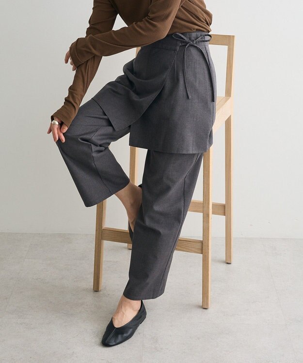 CRAFT STANDARD BOUTIQUE レイヤードデザインパンツ Charcoal Gray