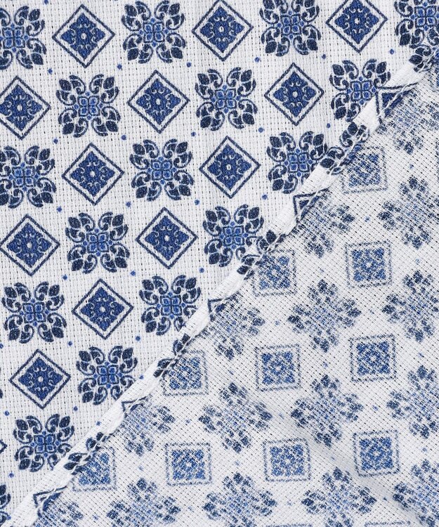 JOSEPH ABBOUD 【キングサイズ・綿100％・JAPANファブリック】パナマボイルプリント 半袖シャツ ネイビー系5