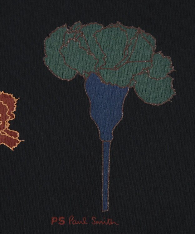 Paul Smith ペインティングフラワー 長袖Tシャツ ブラック