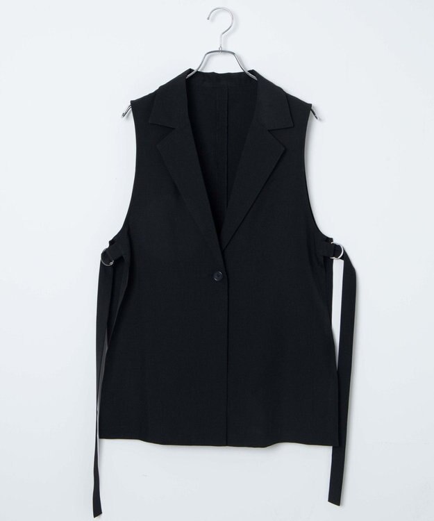 WEGO リネンライクサイドベルトベスト ブラック