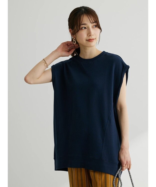 Green Parks ・Ｄｏｕｂｌｅ　Ｆｌａｇｓ　ウラケノースリーブスウェット Navy