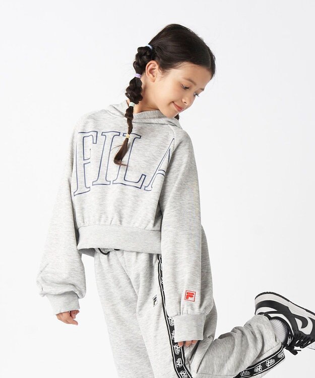 OP／FILA 【FILA】ショート丈スウェット/キッズ 杢グレー
