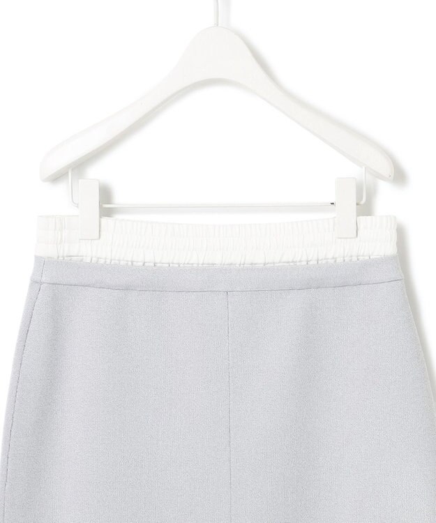 ICB L 【洗える】コットンポリエステルスムース ニットスカート シルバー系