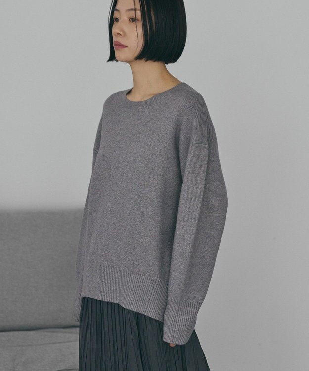 AMERICAN HOLIC バイパチ前振りニットプルオーバー Gray Mixture