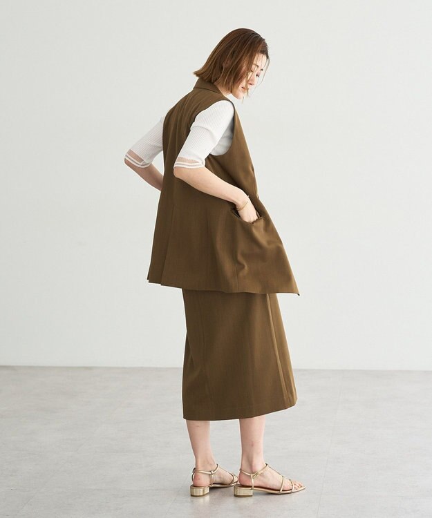 YECCA VECCA ドライタッチ金釦テーラードジレ Brown