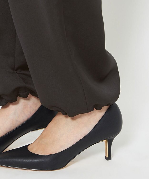 uncrave 【洗濯機洗い可】サテン イージーカーゴパンツ（uncrave WHITE） ブラック