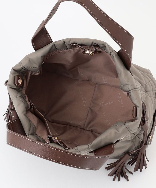 LA BAGAGERIE グリッドキルティングトート グレージュ