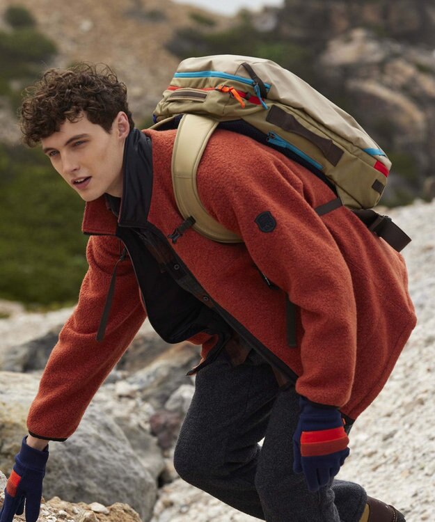 JOSEPH ABBOUD MOUNTAIN 【UNISEX】サスティナブル ボアブルゾン オレンジ系