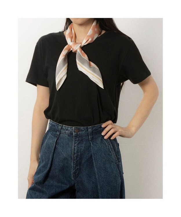 UNBILLION カシュネ cache nez / ドット柄スカーフ ピンク