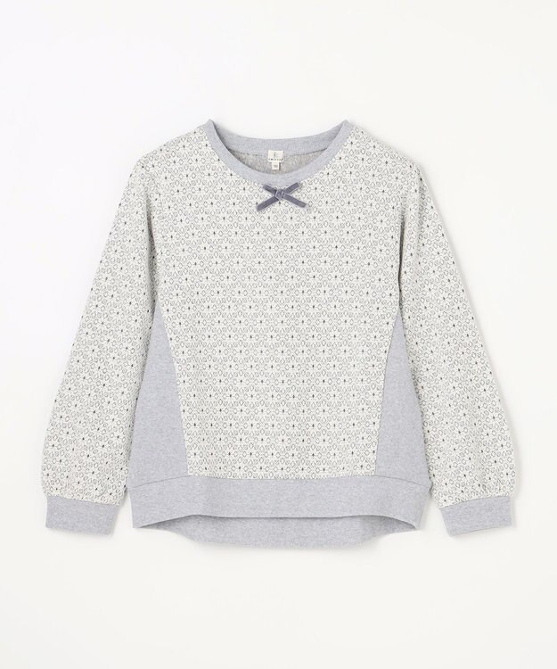 組曲 KIDS 【150-160㎝】 フロストフラワージャガード トレーナー グレー