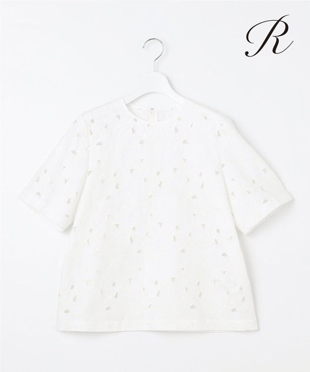 23区 L 【R(アール)】リネンエンブロイダリー ブラウス ホワイト系