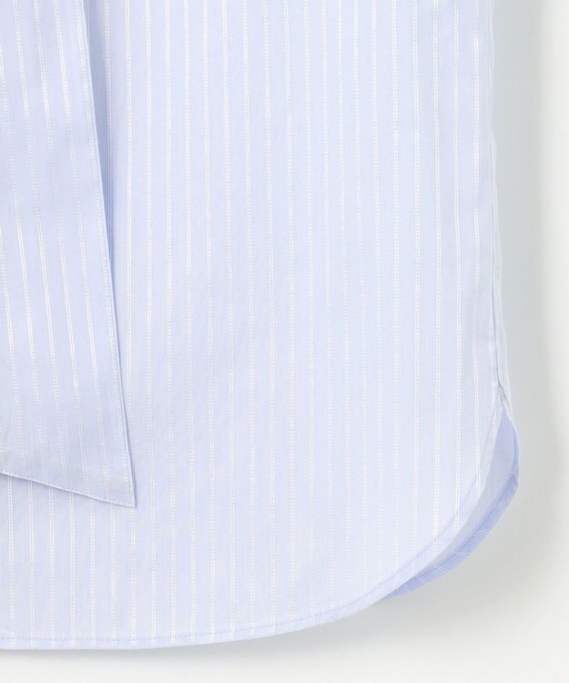 J.PRESS LADIES L 【洗える】RITZ ドビーストライプ ボウタイ ブラウス サックスブルー系1