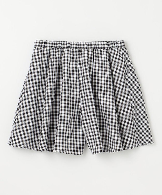 組曲 KIDS 【150-160㎝】フレアーギンガム ショートパンツ ブラック系3