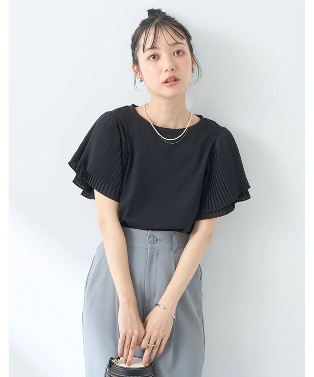 earth music&ecology プリーツフレアプルオーバー Black