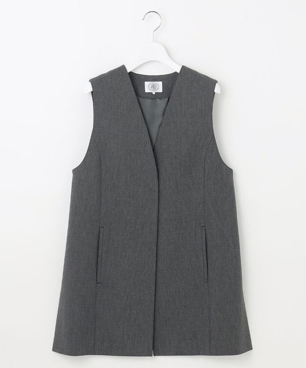 J.PRESS LADIES L 【洗える】T/Rアルガンシルク ジレ ライトグレー系